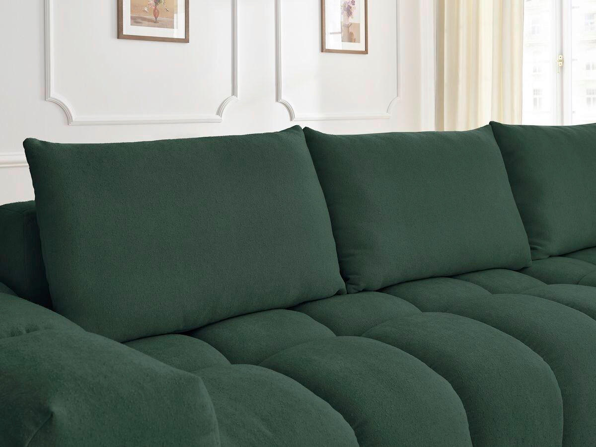 ECKSOFA Ottomane rechts  EVEREST Grün Struktur  - Schwarz/Grün, MODERN, Kunststoff/Textil (352/210cm)