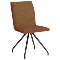 STUHL  in Stahl Webstoff, Mikrofaser Metall, Textil  - Rostfarben/Schwarz, Design, Textil/Metall (49/91/60cm) - Moderano