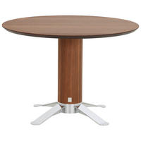 ESSTISCH in Holz, Metall 110/110/77 cm   - Chromfarben/Nussbaumfarben, Design, Holz/Metall (110/110/77cm) - Joop!