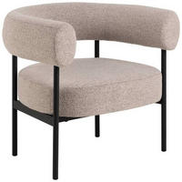 COCKTAILSESSEL Flachgewebe Beige    - Beige/Schwarz, Design, Textil/Metall (78,5/71/67,5cm) - Carryhome