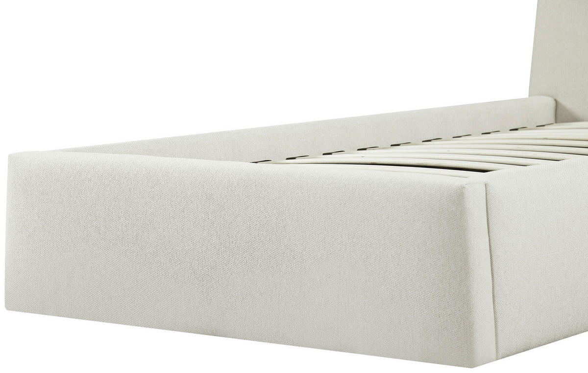 POLSTERBETT 90/200 cm,  in Creme, Lattenrost, Bettkasten,  - Creme/Schwarz, MODERN, Holz/Kunststoff (90/200cm) - Livetastic
