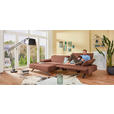 ECKSOFA in Flachgewebe Terracotta  - Anthrazit/Terracotta, Design, Textil/Metall (166/280cm) - Ambiente