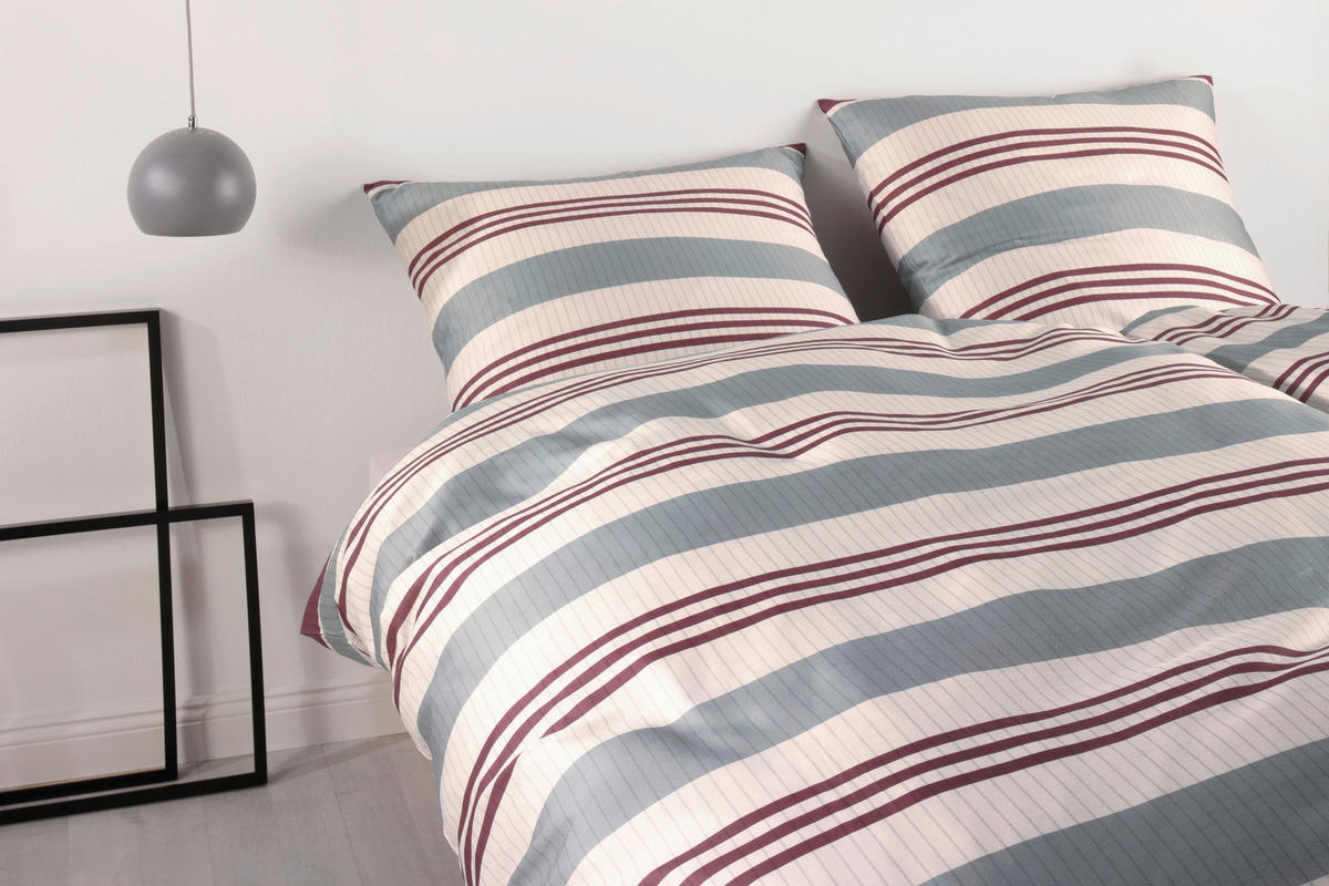 BETTWÄSCHE COVERED COMFORT Makosatin 240/220 cm  - Weinrot/Grau, Basics, Textil (240/220cm) - Yes for bed