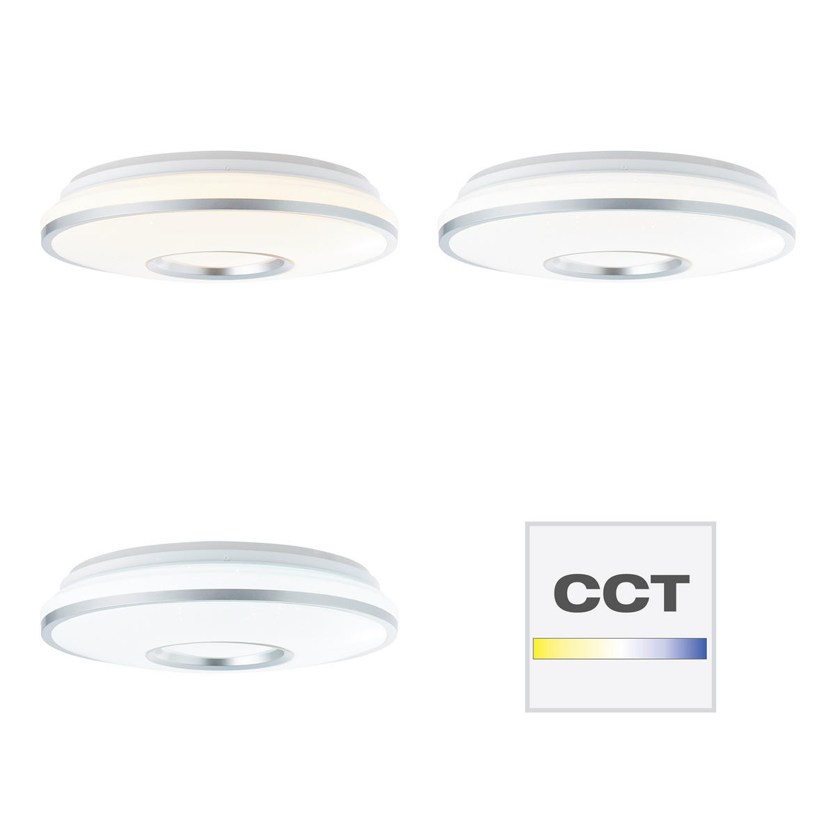 LED-DECKENLEUCHTE  39/10,3 cm    - Weiss/Silberfarben, Design, Kunststoff/Metall (39/10,3cm) - Brilliant