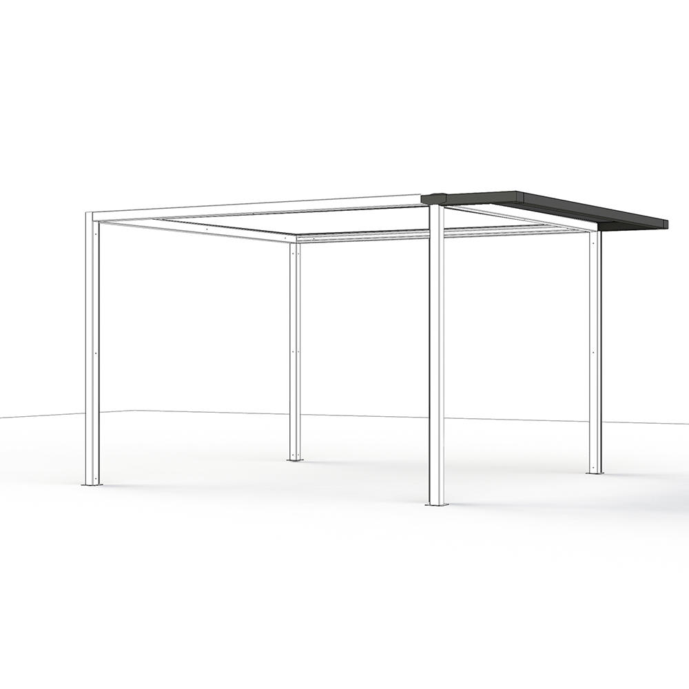 PAVILLON-DACHERWEITERUNG 300/7,6/60 cm Aluminium  - Basics, Textil/Metall (300/7,6/60cm) - Siena Garden