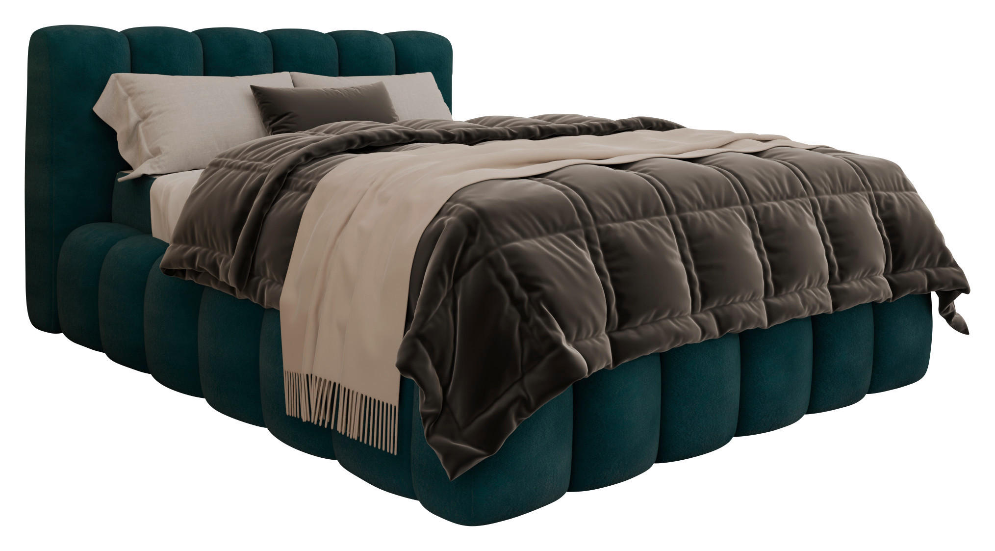 POLSTERBETT Bettkasten 140/200 cm in Petrol - Petrol/Schwarz, Trend, Kunststoff/Textil (140/200cm) - Esposa