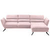 ECKSOFA in Velours Hellrosa  - Hellrosa/Schwarz, Design, Textil/Metall (283/153cm) - Valdera