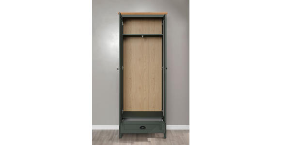 GARDEROBENSCHRANK 77/198/39 cm - Eichefarben/Schwarz, ROMANTIK / LANDHAUS, Holzwerkstoff/Kunststoff (77/198/39cm) - Landscape