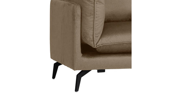 ECKSOFA Hellbraun Samt  - Hellbraun/Schwarz, Design, Textil/Metall (241/200cm) - Carryhome