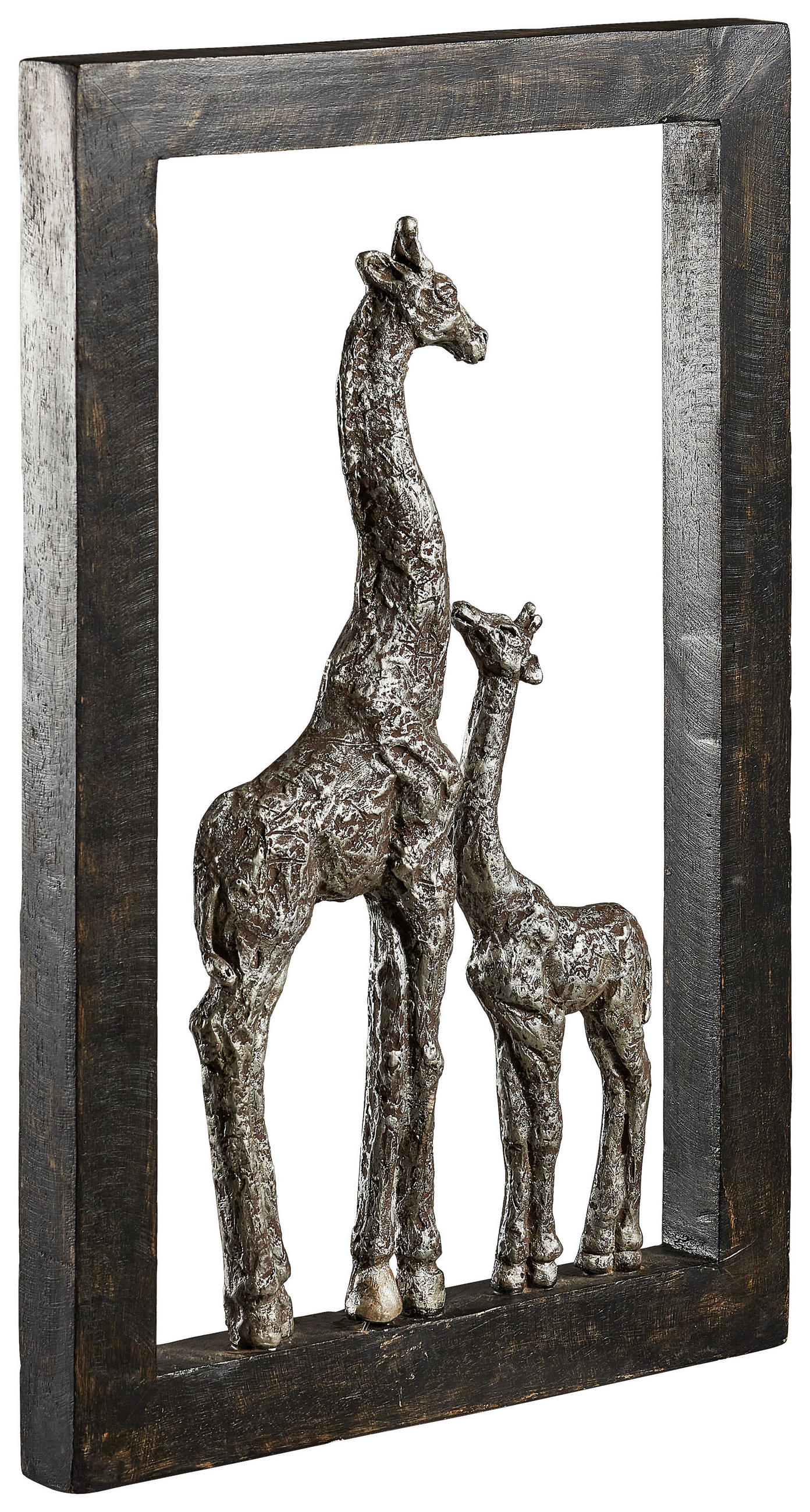DEKOGIRAFFE - Silberfarben/Schwarz, Trend, Holz/Kunststoff (32/49,5/3,5cm) - Ambia Home