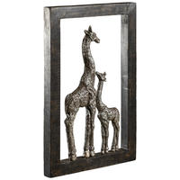 DEKOGIRAFFE - Silberfarben/Schwarz, Trend, Holz/Kunststoff (32/49,5/3,5cm) - Ambia Home