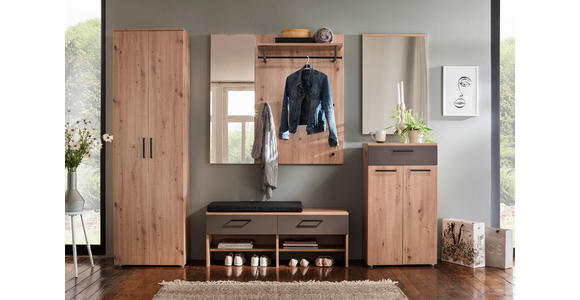 GARDEROBE 7-teilig in 260/200/38 cm - Eichefarben/Braun, KONVENTIONELL, Holzwerkstoff (260/200/38cm) - Moderano