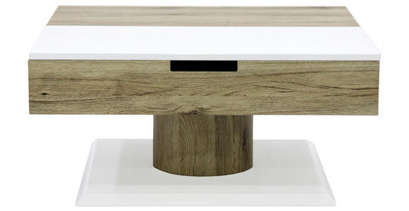 COUCHTISCH in Holzwerkstoff 78/78/40 cm - Weiß/Sonoma Eiche, Design, Holzwerkstoff (78/78/40cm) - Xora