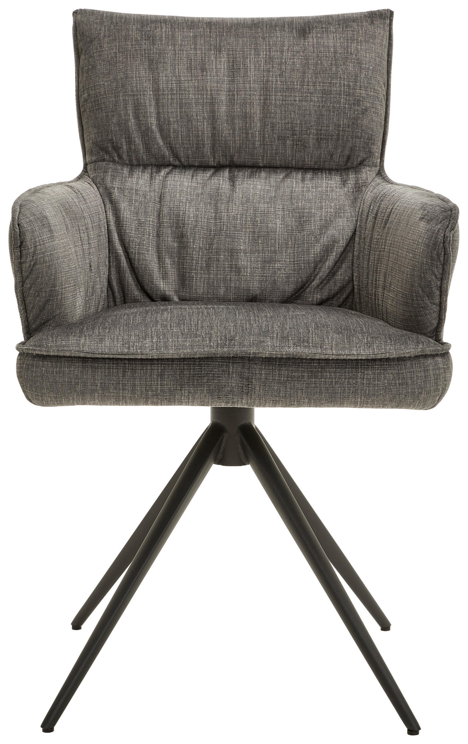 ARMLEHNSTUHL  in Eisen Velours  - Schwarz/Grau, Design, Textil/Metall (58/91/62cm) - Dieter Knoll