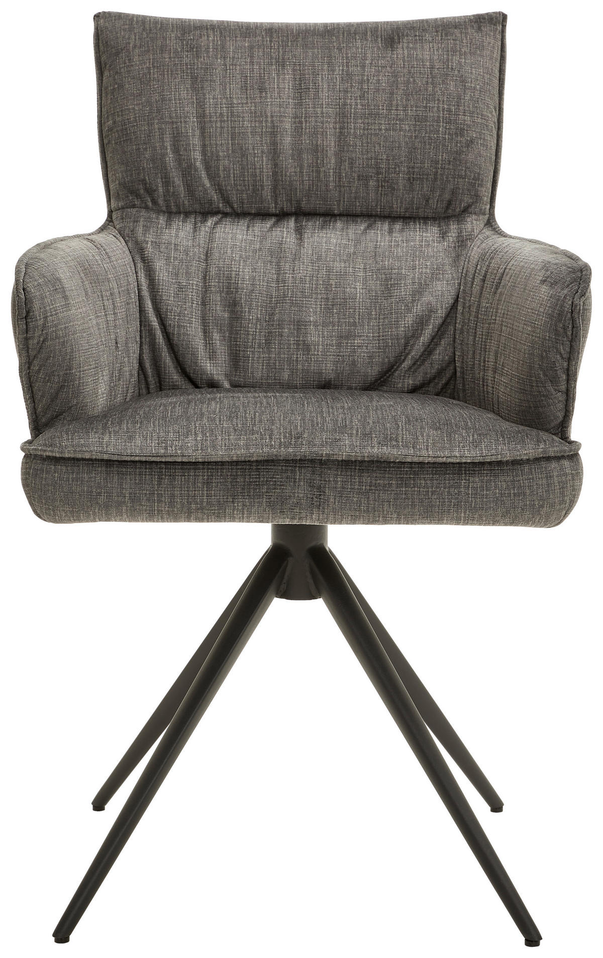 ARMLEHNSTUHL  in Eisen Velours  - Schwarz/Grau, Design, Textil/Metall (58/91/62cm) - Dieter Knoll