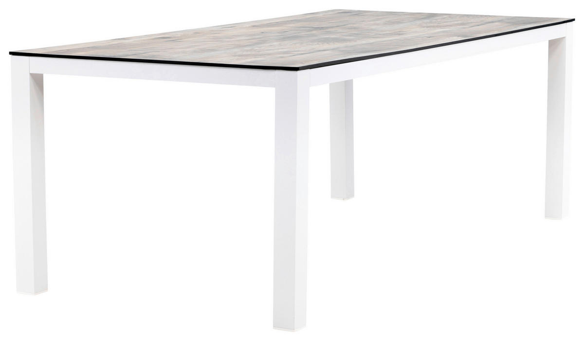 UTEBORD metall, plast rektangulär  - vit/grå, Klassisk, metall/plast (205/100/75cm) - Gardenson