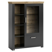 HIGHBOARD  in 104,5/142,6/42,2 cm  - Graphitfarben/Eiche Artisan, Design, Glas/Holzwerkstoff (104,5/142,6/42,2cm) - SetOne by Musterring