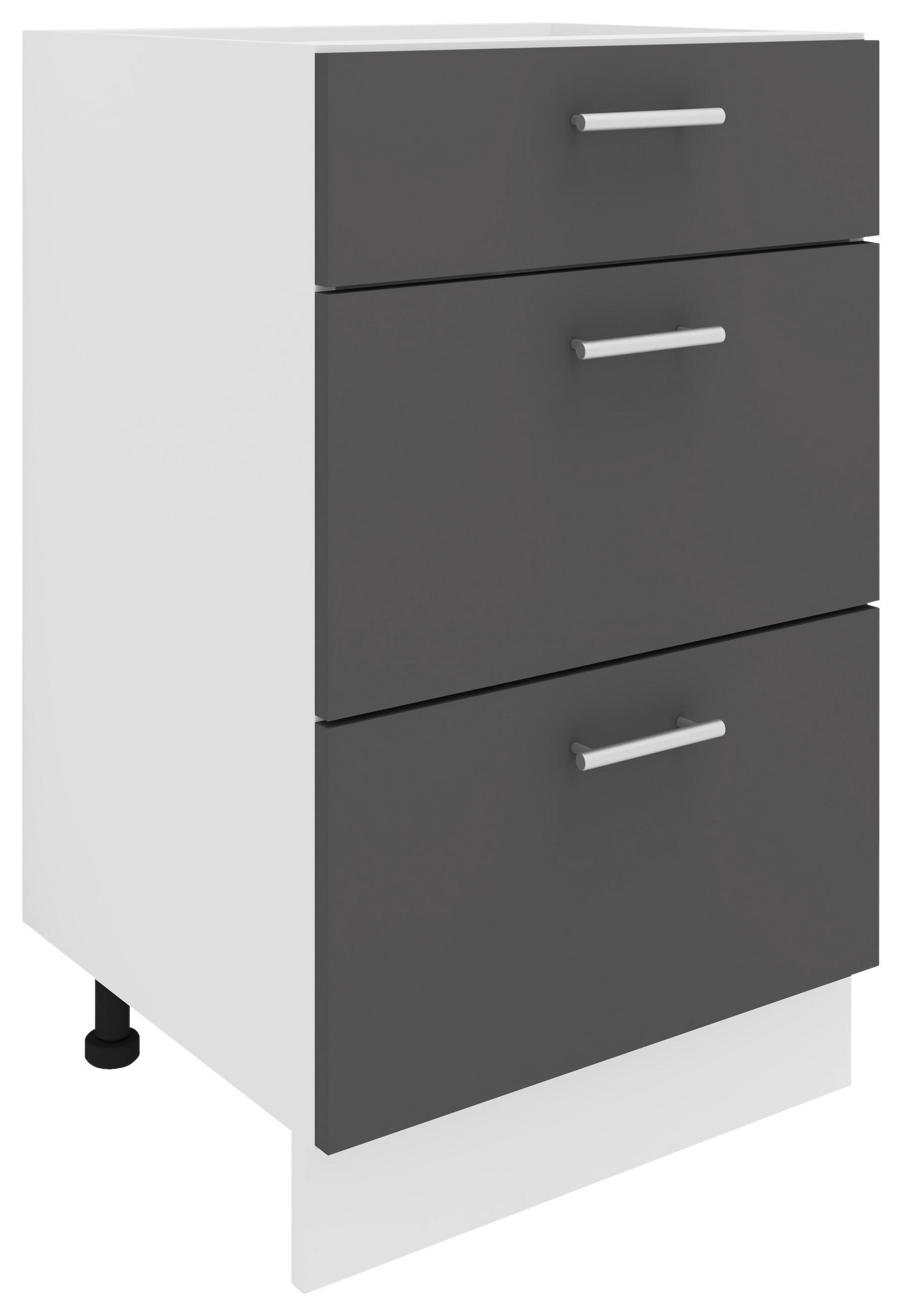 UNTERSCHRANK Anthrazit - Anthrazit/Alufarben, KONVENTIONELL, Holzwerkstoff/Kunststoff (50/82/46cm) - MID.YOU