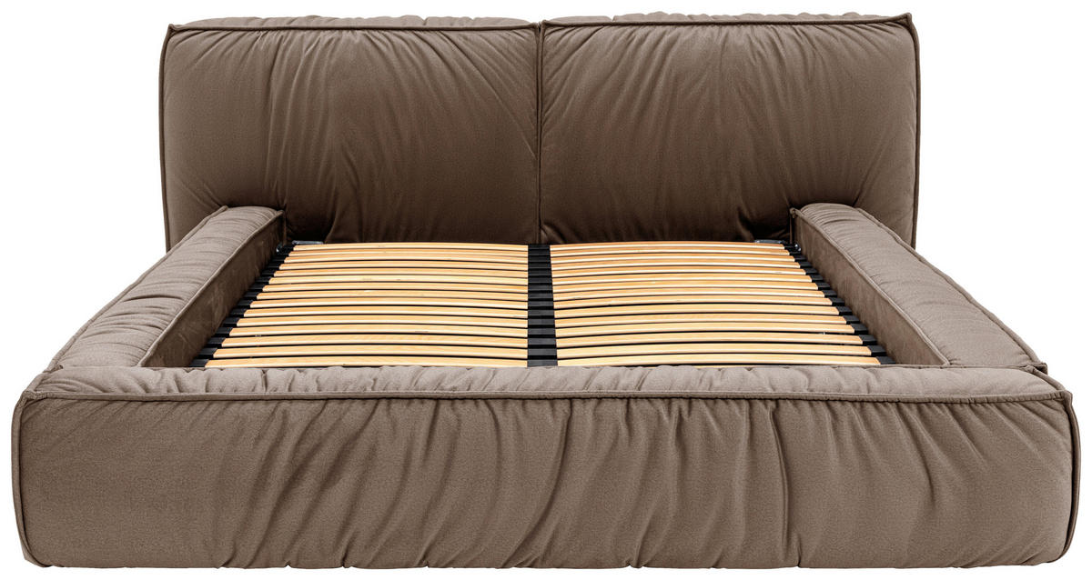 POLSTERBETT Bettkasten, Lattenrost 180/200 cm  in Taupe  - Taupe/Schwarz, Design, Holz/Textil (180/200cm) - Boxxx