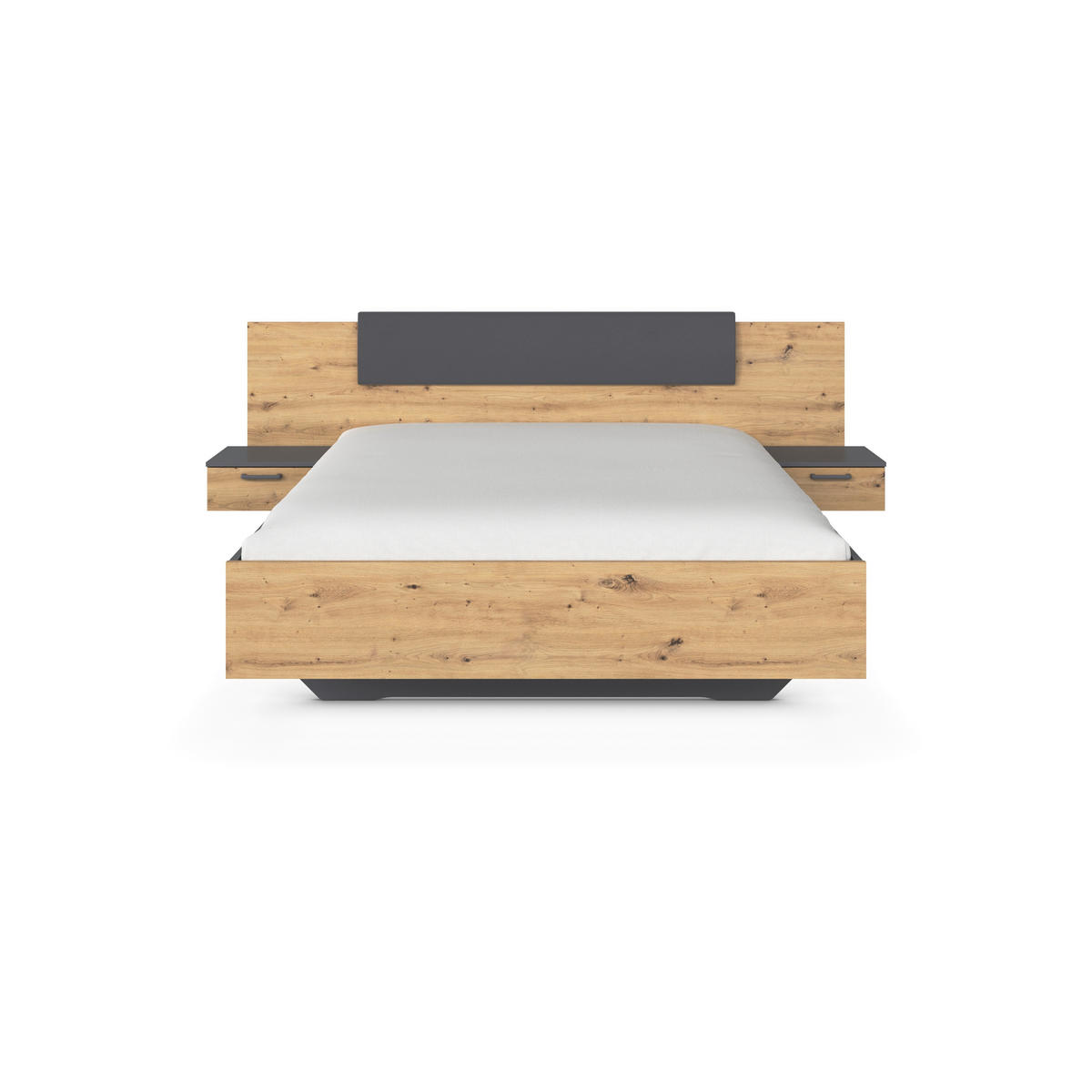 BETTANLAGE 160/200 cm  in Grau, Eiche Artisan  - Eiche Artisan/Grau, MODERN, Holzwerkstoff (160/200cm) - Rauch Möbel