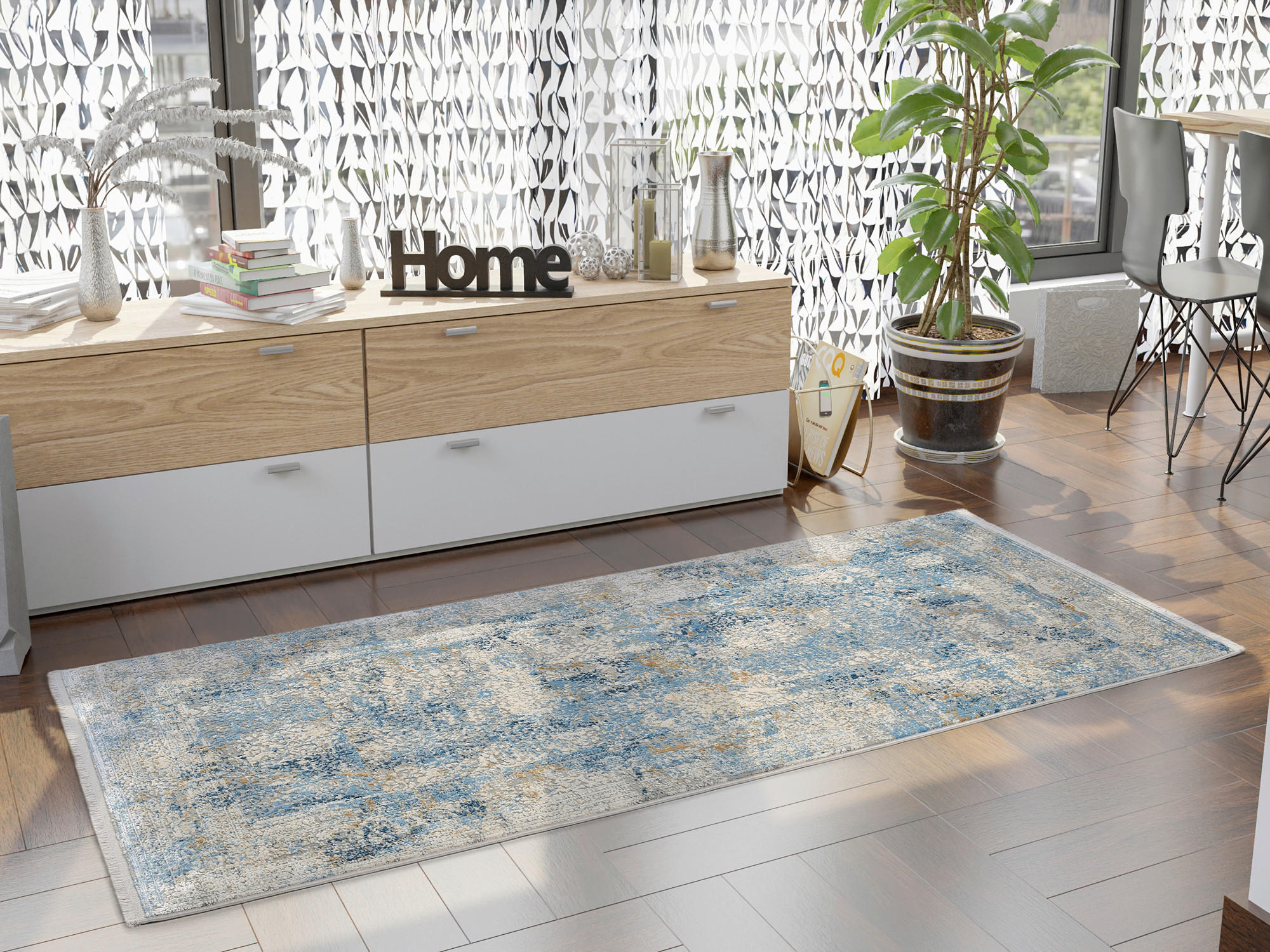 LÄUFER 80/250 cm Avignon  - Blau/Grau, Design, Textil (80/250cm) - Dieter Knoll