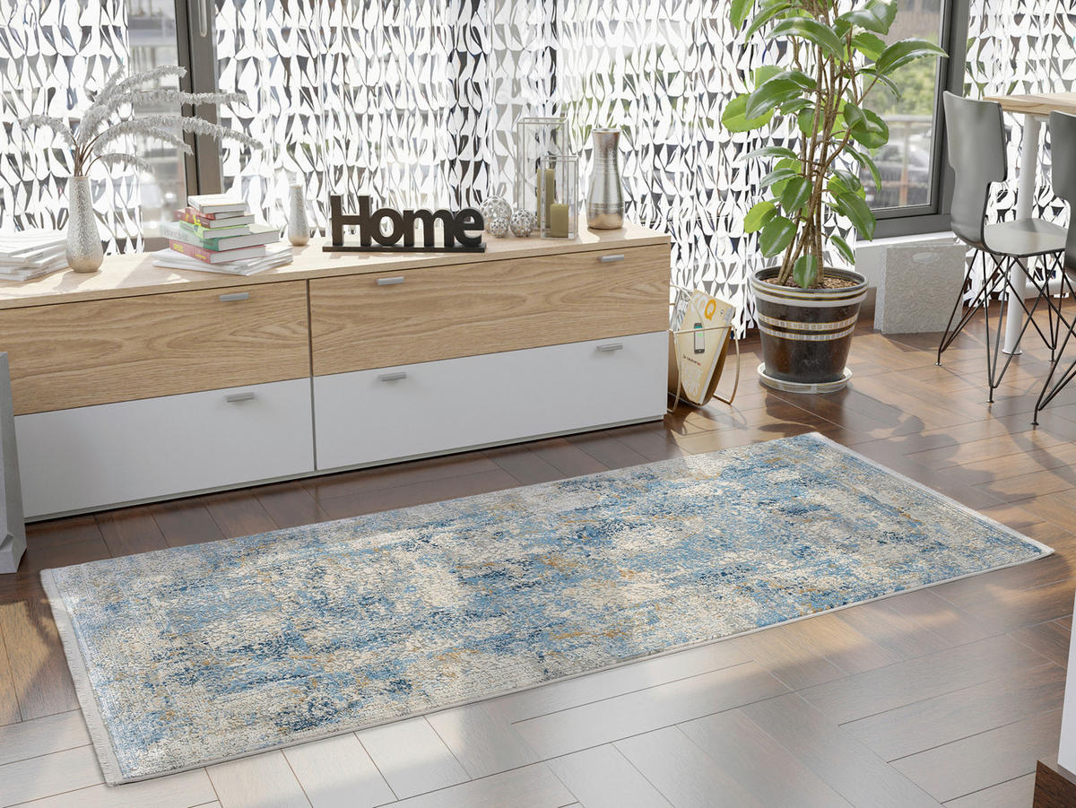 LÄUFER 80/250 cm Avignon  - Blau/Grau, Design, Textil (80/250cm) - Dieter Knoll