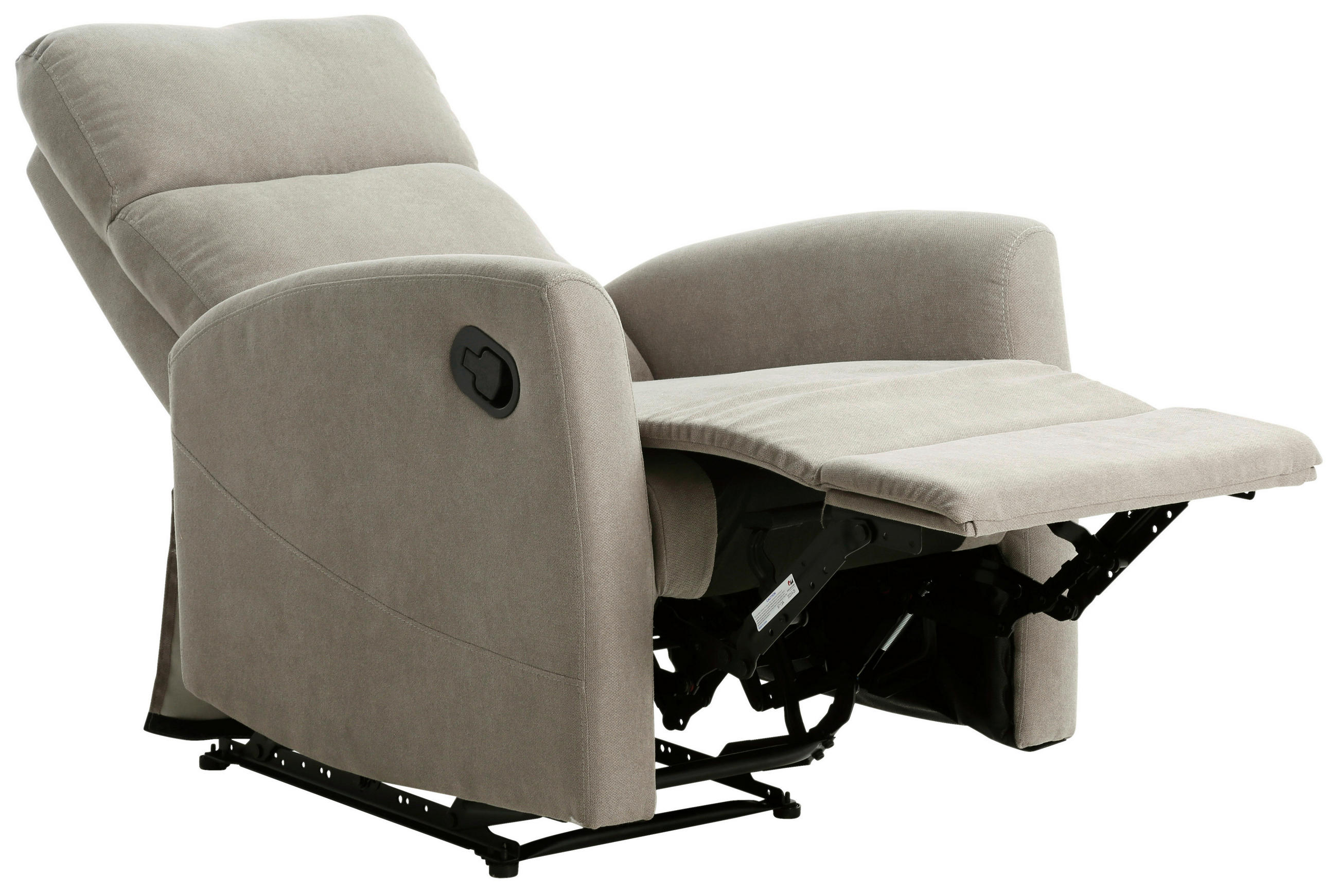 RECLINERFÅTÖLJ i mikrofiber grå  - svart/grå, Klassisk, metall/textil (66/98/66cm) - MID.YOU