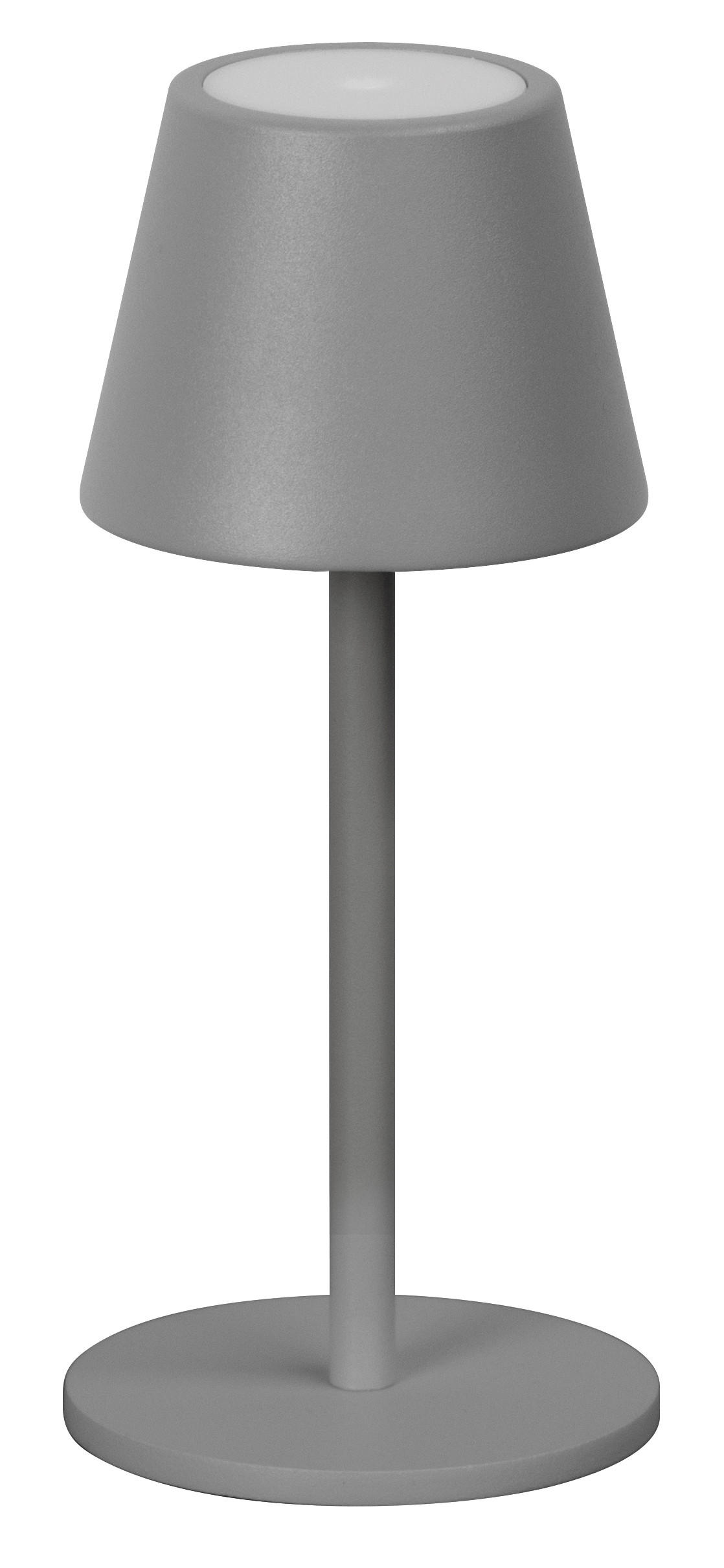 AKKU-TISCHLEUCHTE Salerno 8,5/20 cm  - Rostfarben/Grau, Design, Metall (8,5/20cm)