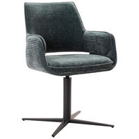 NASLANJAČ, kovina, tekstil modra  - modra/črna, Design, kovina/tekstil (60/84/59cm) - Emilio Belluti