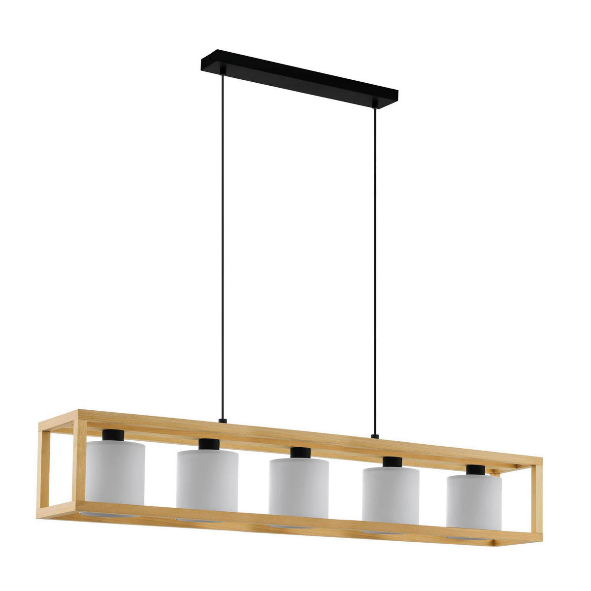 HÄNGLAMPA Granad 100/25/150 cm  - vit/brun, Natur, metall/trä (100/25/150cm) - Eglo