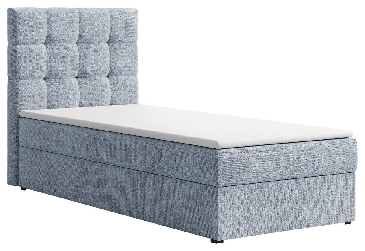 BOXBETT 90/200 cm,  in Blau, Bettkasten, Topper,  - Blau, MODERN, Holz/Kunststoff (90/200cm) - MID.YOU