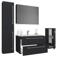 BADEZIMMER  in 147 cm  - Schwarz/Weiß, MODERN, Keramik/Holzwerkstoff (147cm) - MID.YOU