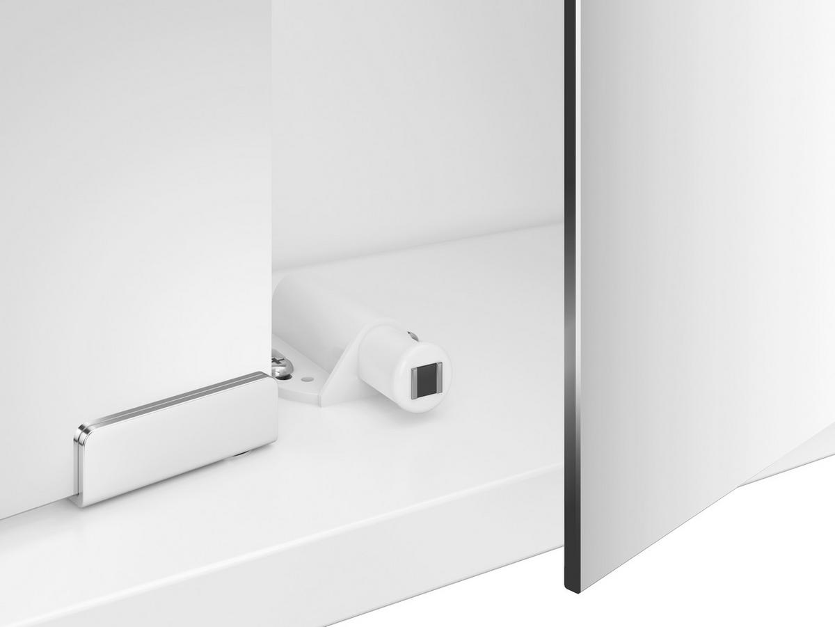 SPIEGELSCHRANK 67,4/60/22 cm  - Silberfarben/Weiß, Basics, Glas/Holz (67,4/60/22cm) - Xora