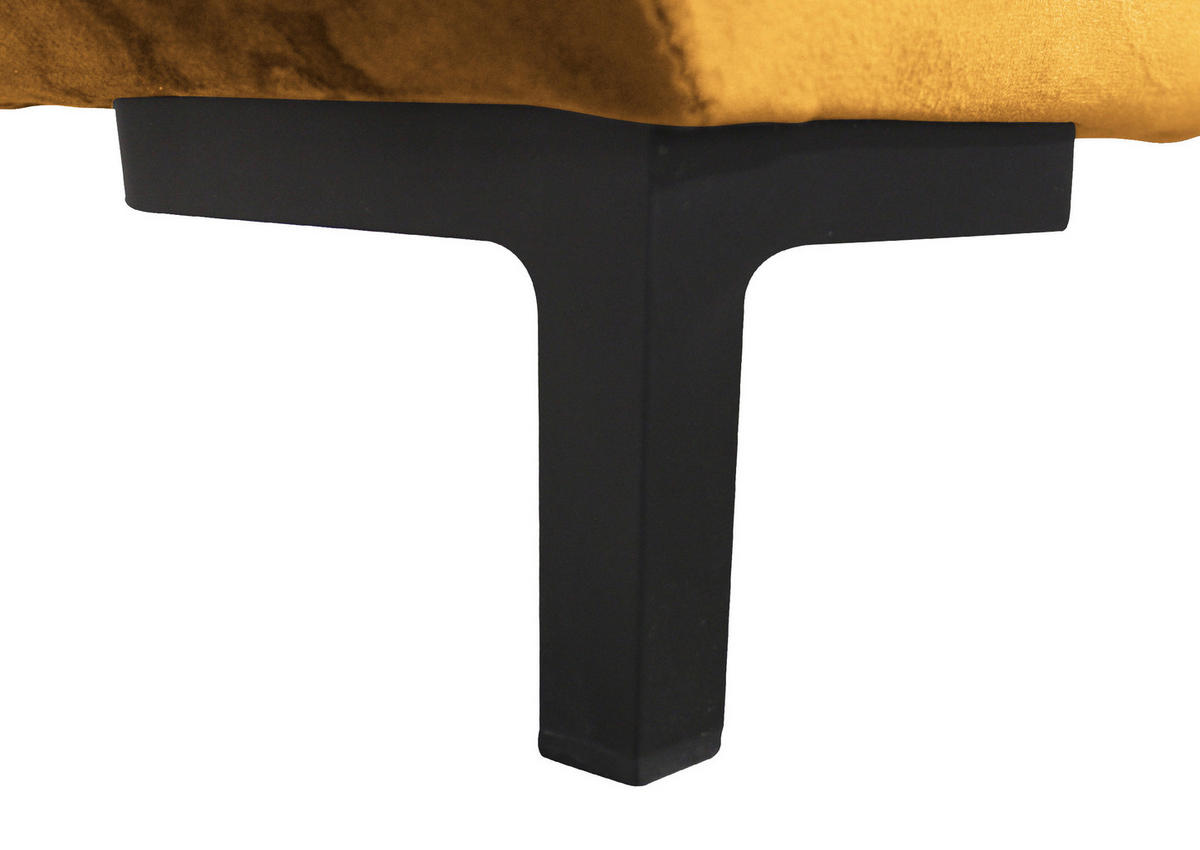 ECKSOFA Gelb Velours  - Beige/Gelb, Design, Textil/Metall (187/277cm) - Livetastic