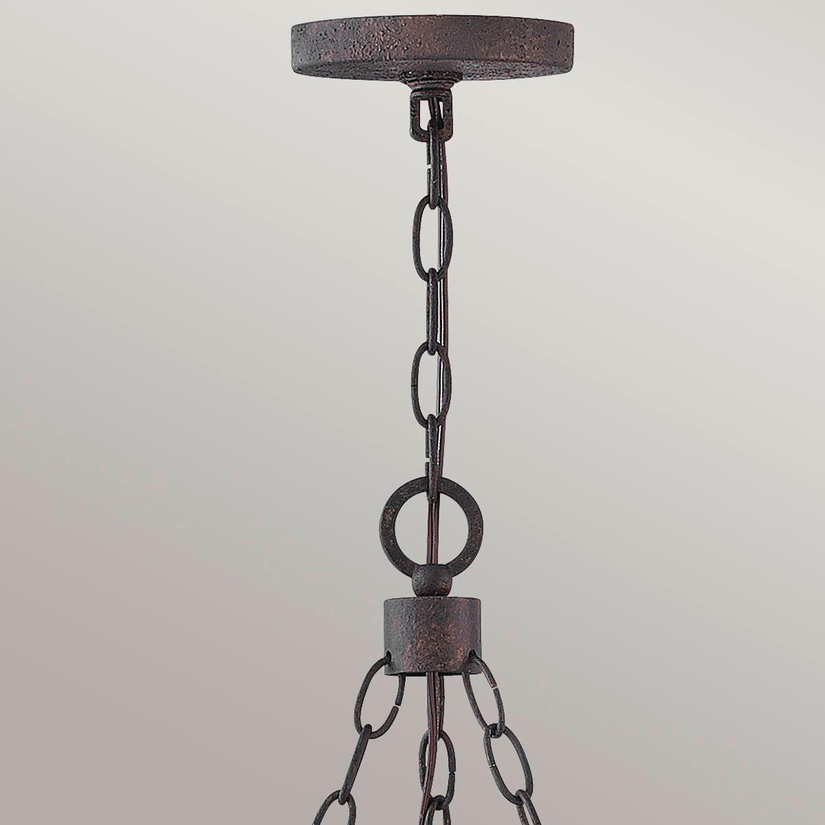 KRONLEUCHTER 59,1/61 cm   - Wildeiche/Schwarz, KONVENTIONELL, Glas/Metall (59,1/61cm) - Elstead Lighting