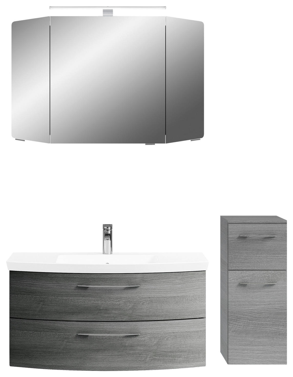 BADEZIMMER 4-teilig  in 131 cm  - Chromfarben/Graphitfarben, KONVENTIONELL, Glas/Holzwerkstoff (131cm) - Pelipal