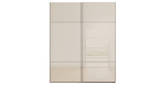 SCHWEBETÜRENSCHRANK 201/223/67 cm 2-türig Champagner - Champagner/Alufarben, KONVENTIONELL, Glas/Holzwerkstoff (201/223/67cm) - Novel