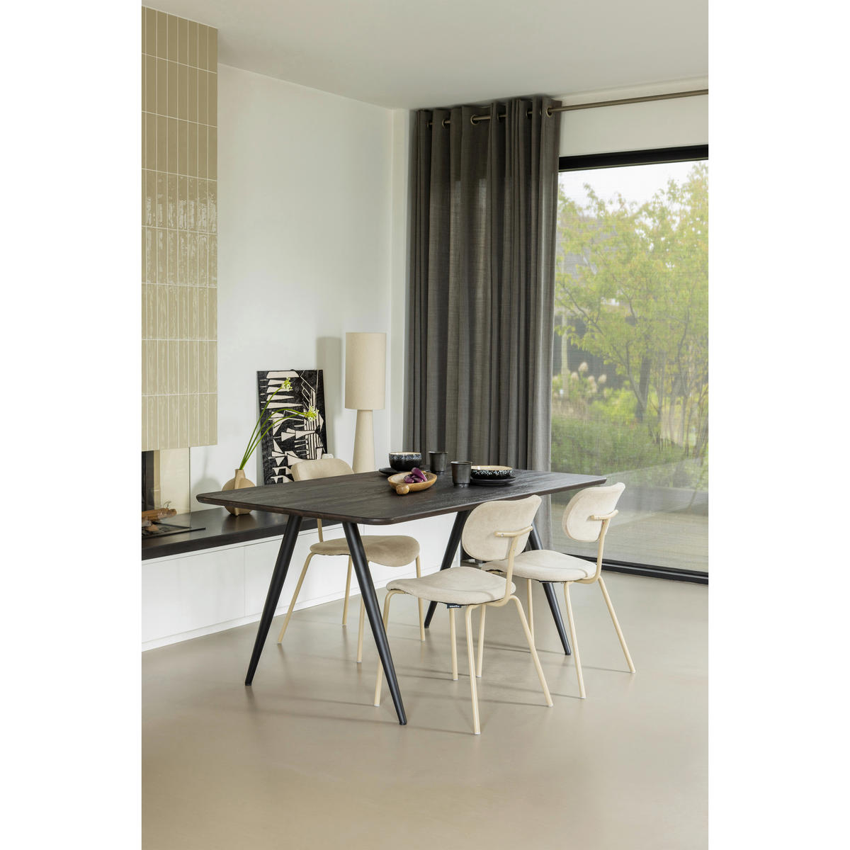 STUHL-SET 2 Stück  gerippt  - Sandfarben, MODERN, Textil/Metall (54/78/45cm) - Livetastic