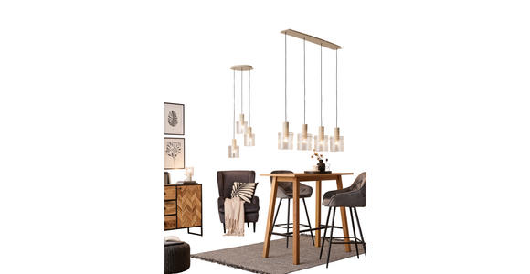 HÄNGELEUCHTE 123/18/150 cm - Transparent/Beige, KONVENTIONELL, Glas/Metall (123/18/150cm) - Dieter Knoll