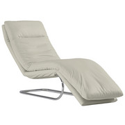 RELAXLIEGE in Leder Weiß - Chromfarben/Weiß, Design, Leder/Metall (65/101/158cm) - Chilliano