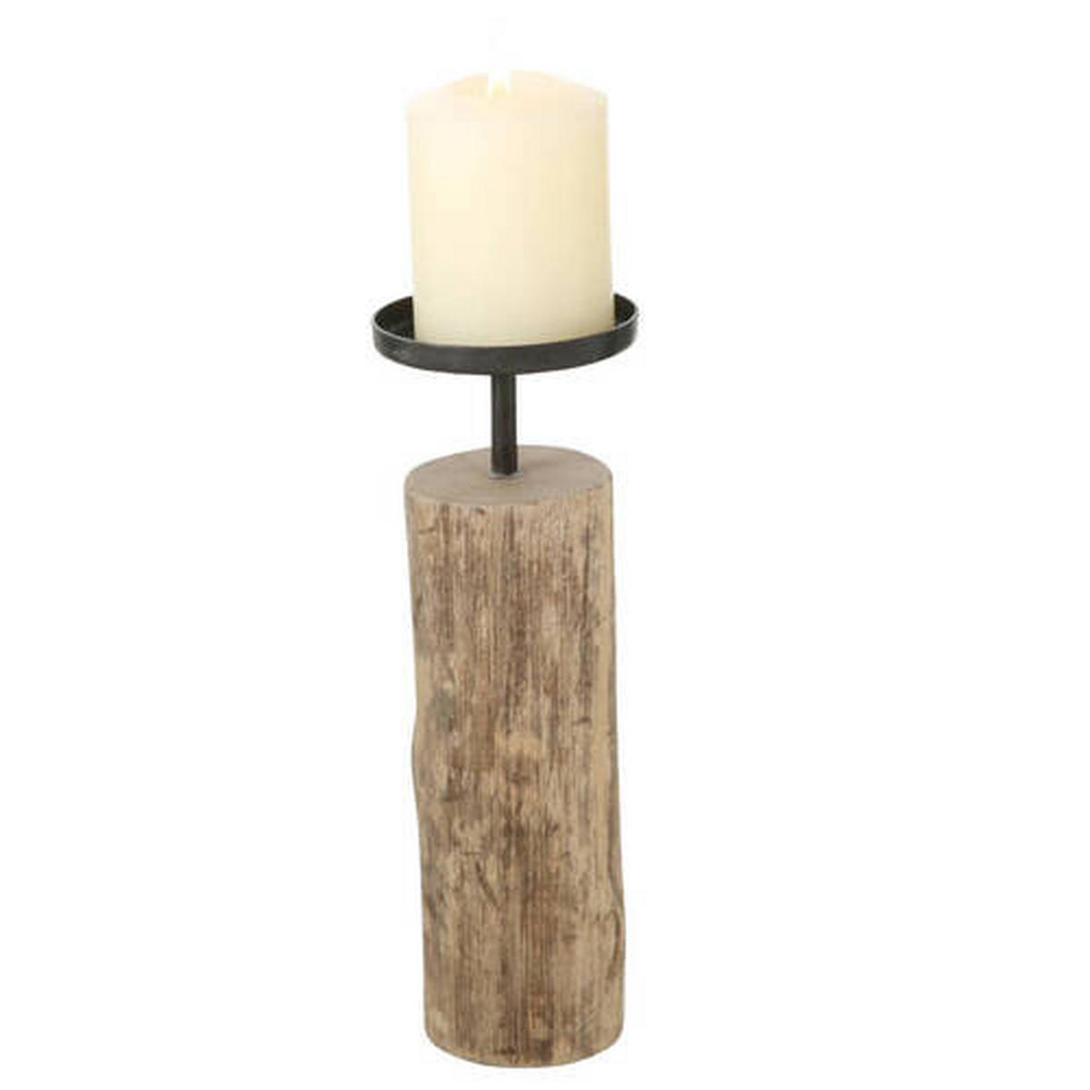 STOJAN NA SVÍČKY  dřevo - černá/přírodní barvy, Basics, dřevo (8/22cm)