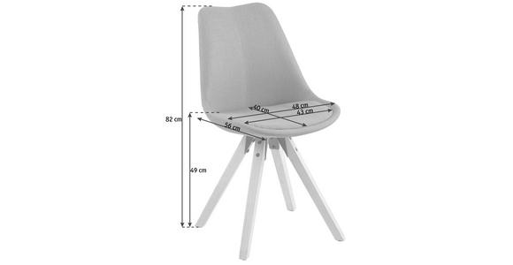 STUHL Flachgewebe Dunkelgrau - Dunkelgrau/Eichefarben, Design, Holz/Textil (48/85/55cm) - Carryhome