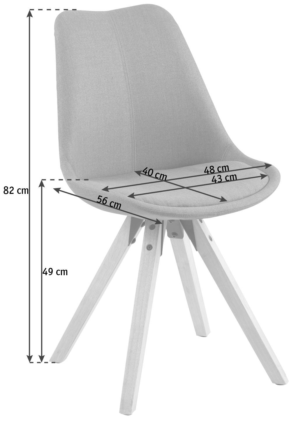 STUHL Webstoff Grau - Eichefarben/Grau, Design, Holz/Textil (48/85/55cm) - Carryhome