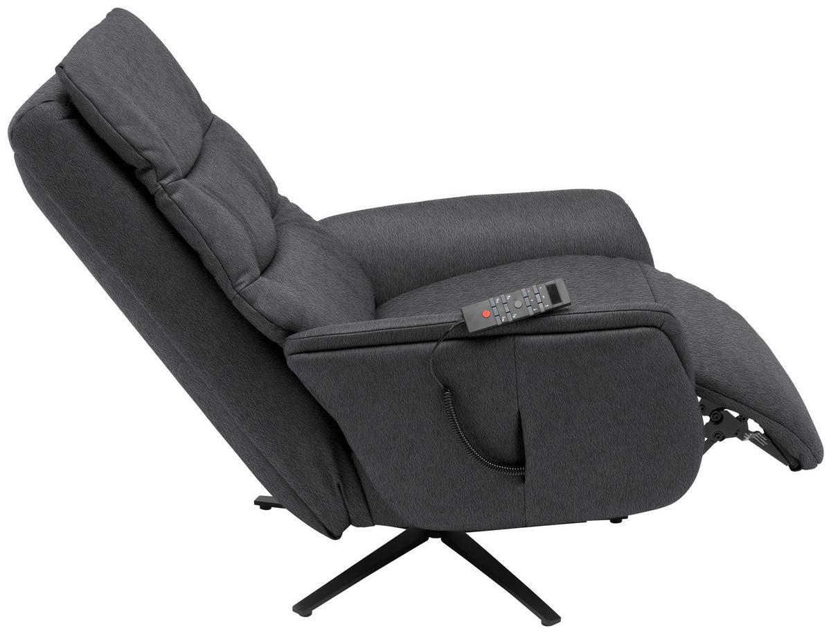 MASSAGESESSEL Echtleder Dunkelgrau    - Dunkelgrau/Anthrazit, KONVENTIONELL, Leder/Metall (74/114/97cm) - Himolla