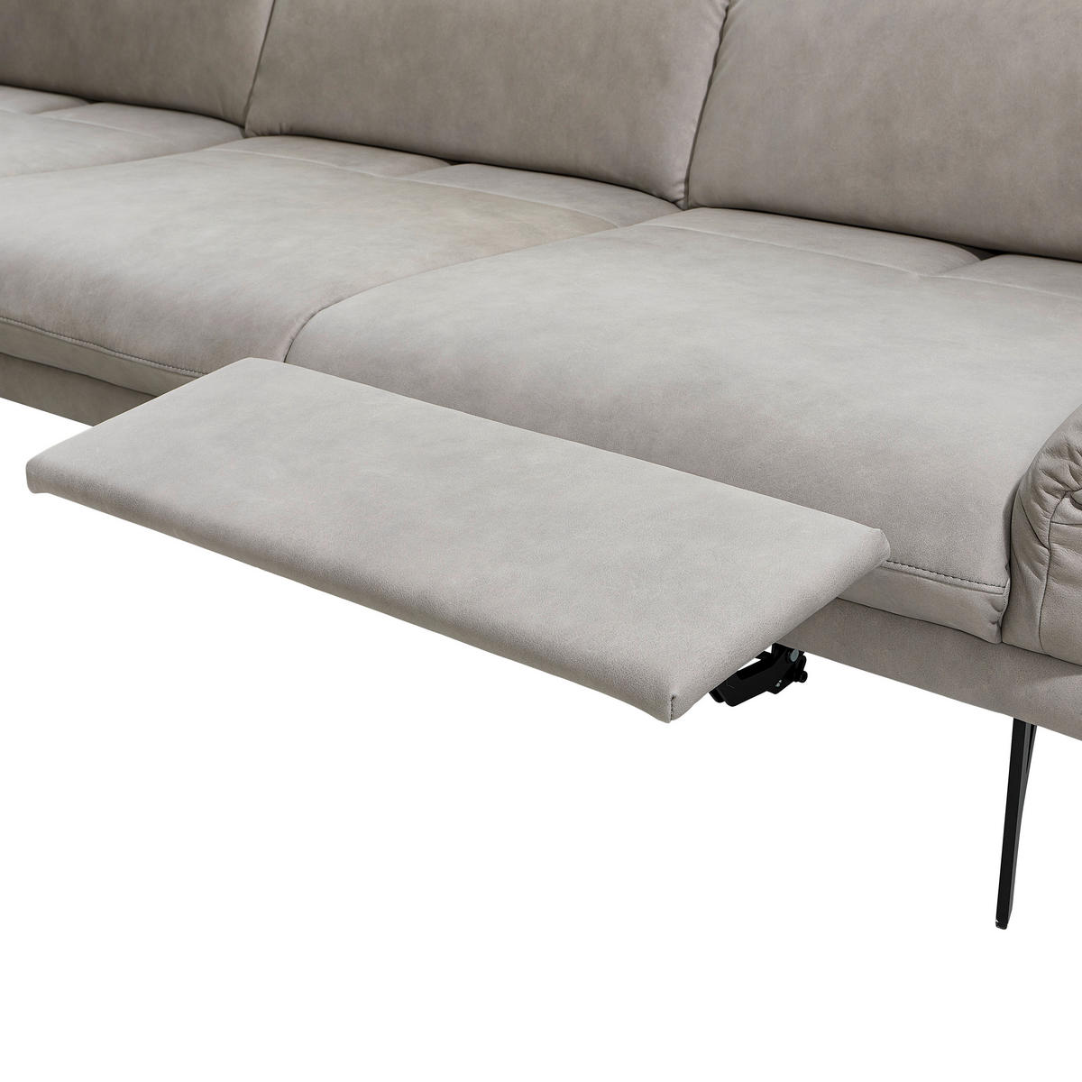 ECKSOFA in Echtleder Grau  - Anthrazit/Grau, Design, Leder/Metall (173/308cm) - Joop!