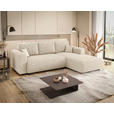 ECKSOFA inkl. Funktionen Creme Cord  - Creme/Schwarz, KONVENTIONELL, Kunststoff/Textil (260/200cm) - Xora