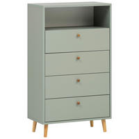 HIGHBOARD  60,2/104,4/33,05 cm 4 Schublade(n)  - Grün, Design, Holz/Holzwerkstoff (60,2/104,4/33,05cm) - MID.YOU
