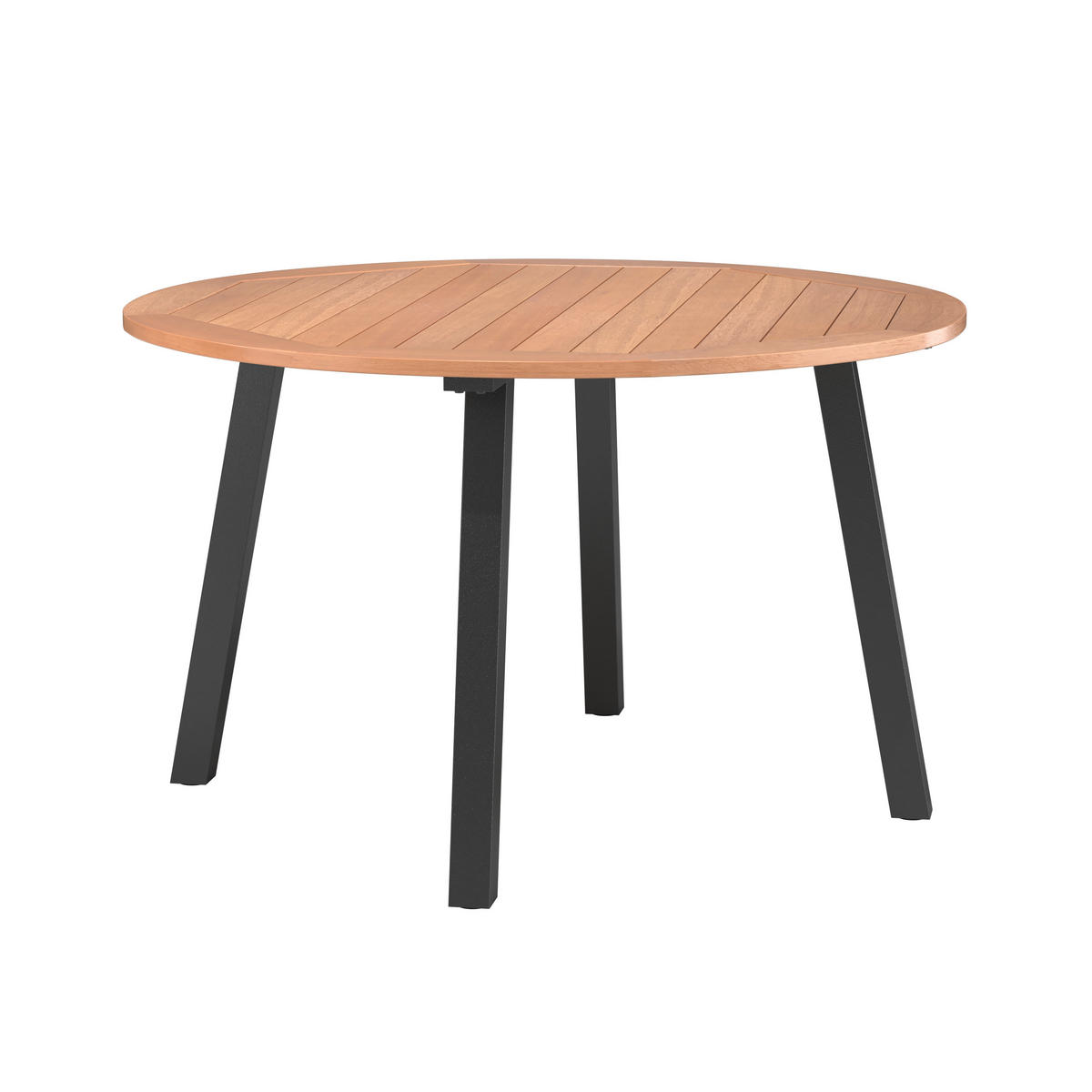 KERTI ASZTAL 130/130/75 cm   - fekete/tíkfa, Modern, fa/fém (130/130/75cm) - Ambia Garden