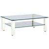COUCHTISCH in Metall, Glas 110/70/42,5 cm  - Weiss, Design, Glas/Kunststoff (110/70/42,5cm)