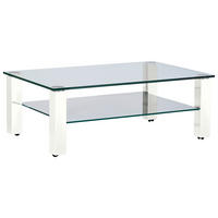 COUCHTISCH in Metall, Glas 110/70/42,5 cm  - Weiss, Design, Glas/Kunststoff (110/70/42,5cm)